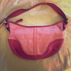 Small pink coach shoulder bag
