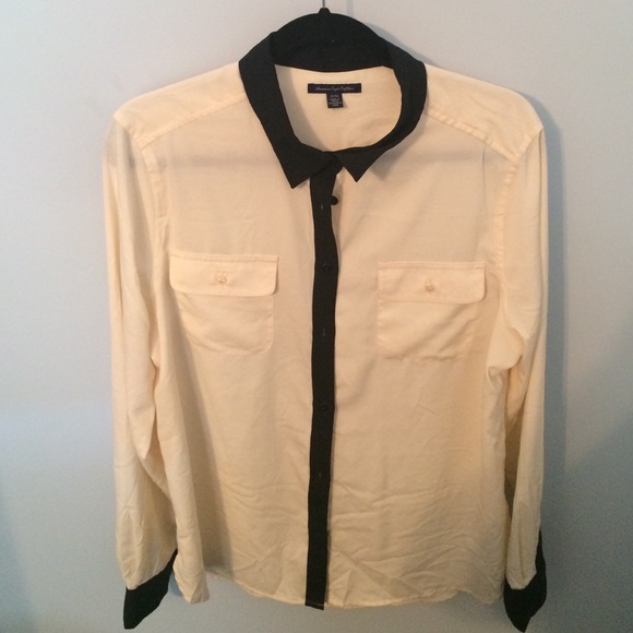 Ivory shirt with black lining