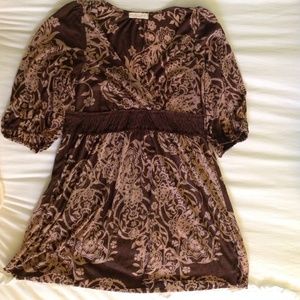 Brown floral tunic