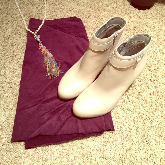 Cream colored booties