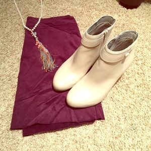 Cream colored booties