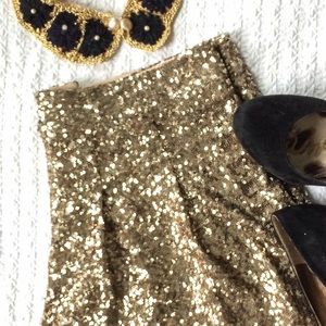 ✨Final Sale✨ Gold Sequin Tap Shorts