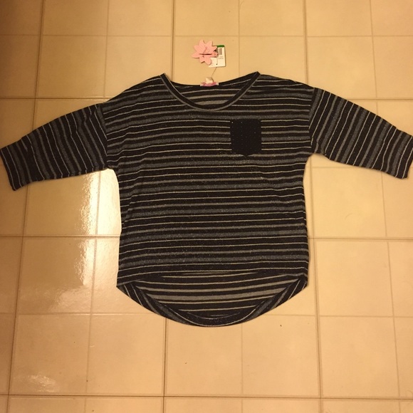 Grey and black sparkly top