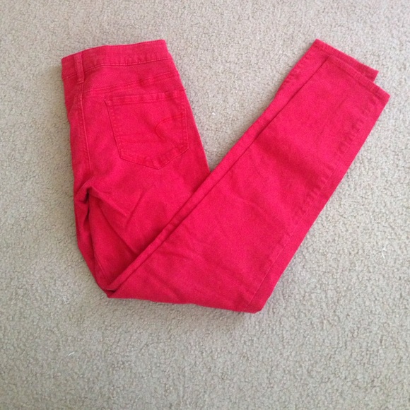 Red denim jegging