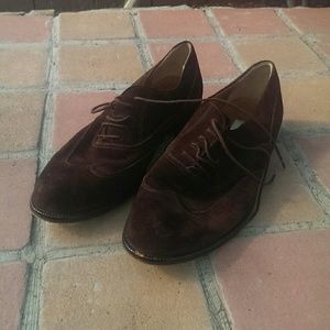 Suede leather Oxford shoes