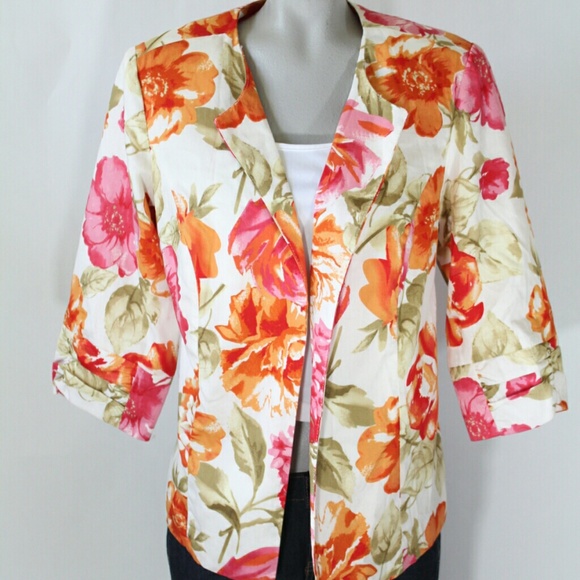 NWT Floral open front blazer sz 1X fits like XL - Picture 1 of 3