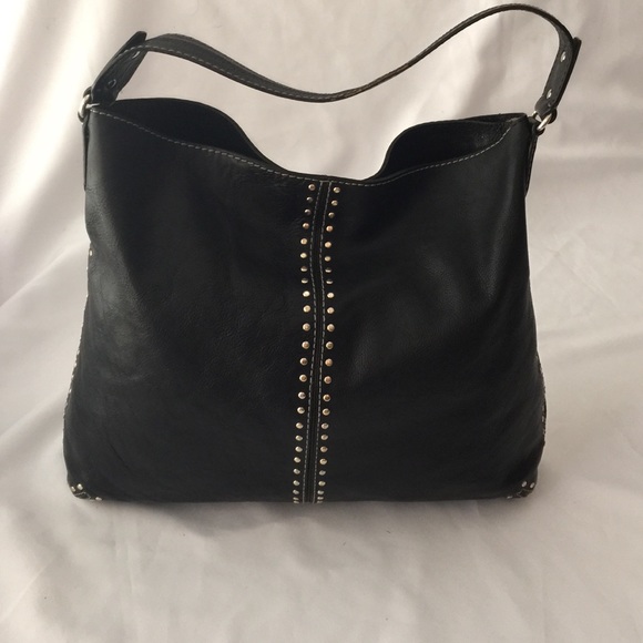 Michael Kors Black Leather studded large Handbag