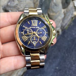 Two-tone blue dial Michael Kors women's watch