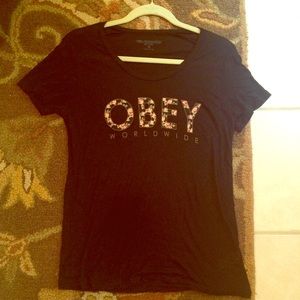 NWOT OBEY black T-shirt