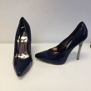 Blue Patent Leather Heels