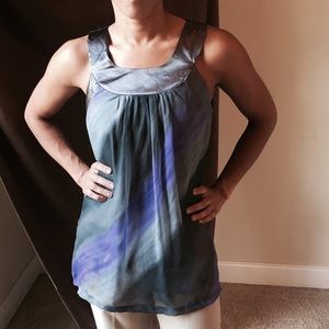 Vintage Grey & purple chiffon top