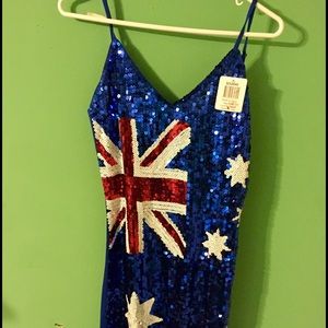 Sequin British Flag Dress