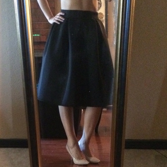 Long Black Scuba Skirt - Picture 3 of 4