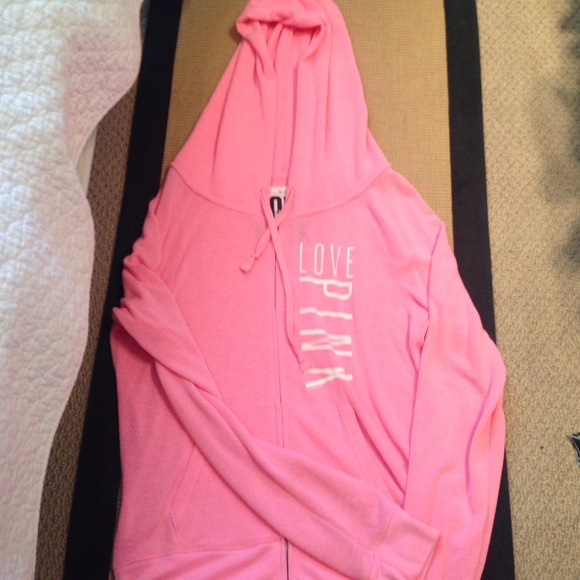 Neon pink Victoria Secret Pink zip up jacket