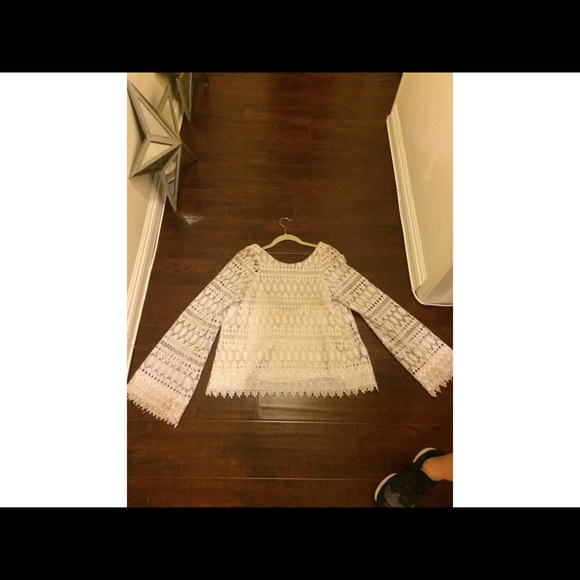 SOLD stone cold fox lace bell sleeve open back top