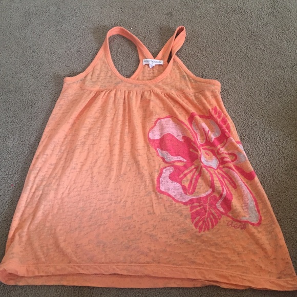 Orange Aeropostale razorback tank top