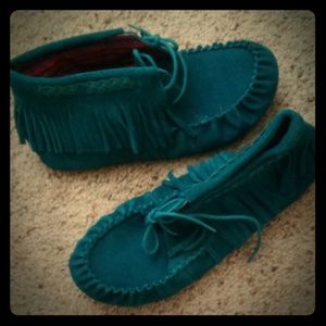 Teal moccasins