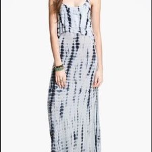 Black and white tie dyed maxi dress