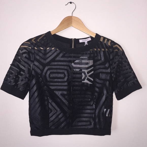 Sheer cutout crop top