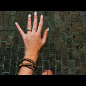 Chann Luu gold leather wrap bracelet