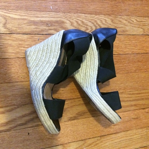 Black and hemp Steve Madden wedges