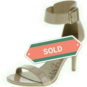 SOLD Size 9, nude ankle strap heels
