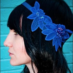 Royal blue sequin headband