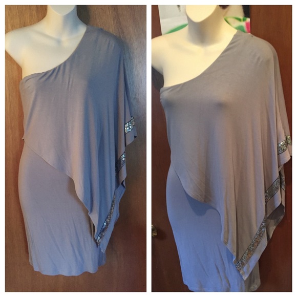 La cite Dresses & Skirts - La Cite one shoulder grecian sequined mini dress