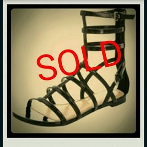 Cute black gladiator sandals