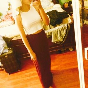 brandy maroon maxi skirt