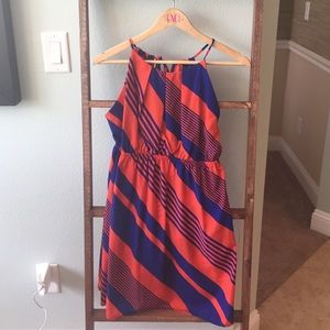 Orange and blue summer dress