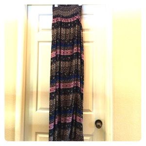 Black patterned maxi dress