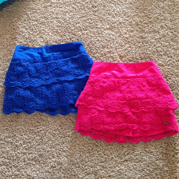 2 lace hollister skirts bundle