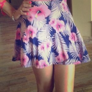 PINK Floral High Waisted Skirt