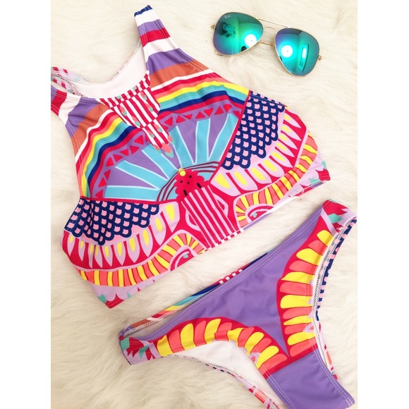 Other - Tribal High Neck Cheeky Bikini