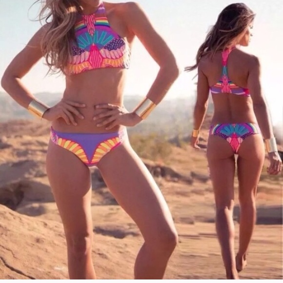 Tribal High Neck Cheeky Bikini - Picture 3 of 3