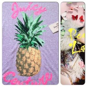Juicy Couture Pineapple Bling Sequin Shirt M 🍍🍍