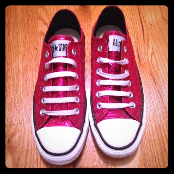 HotPink glitter All🌟Star Chucks Converse shoes