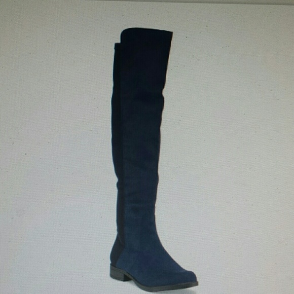 Blue Knee Boots