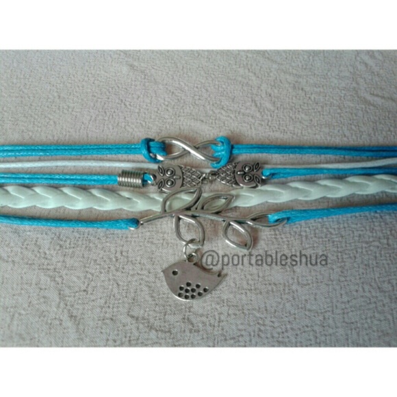 Jewelry - BNWOT - White and Blue Bracelet with Charms