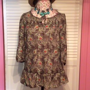 Liberty of London Peacock Feather Blouse Tunic