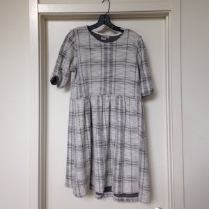 Asos wool-esque plaid baby doll dress