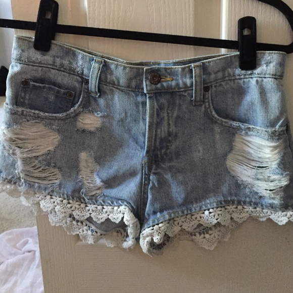 high waisted jean shorts