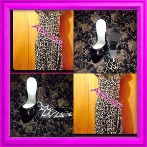 Black and white Giraffe Print with matching shoes