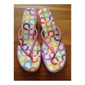 Light pink coach sandals