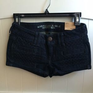 Dark blue denim shorts
