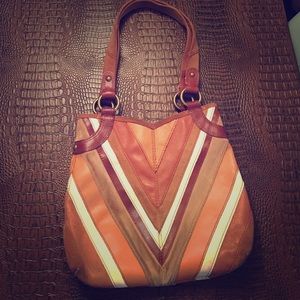 Lucky Brand shoulder tote purse all leather brown