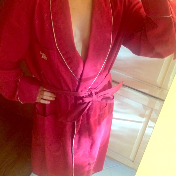 Vintage red linen robe