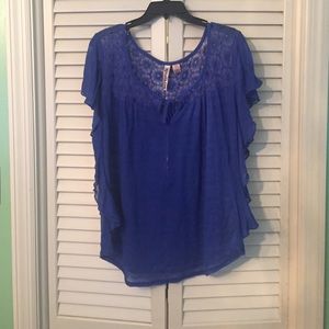 Royal Blue Flowy Plus Size Top
