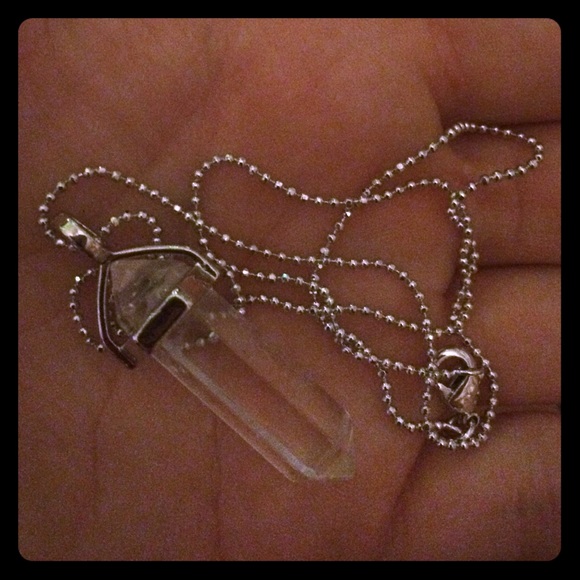 Genuine quartz crystal necklace